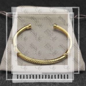 Bracciale di gioielli con design retrò Dy Bracciale intrecciata perla bianca Apertura maschile Bracciale di qualità toppata in oro intrecciato Gioielle