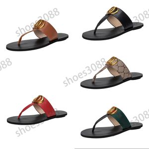 Flip Flops Designer Slides Leather Sliders Luxury Sandals Famous Designer Women Summer Slides Flat Fashionable Letter tofflor Designer Gummi Bottom SH037