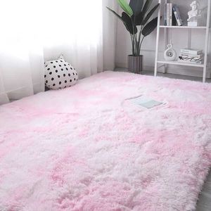 السجاد PinkCarpetForLivingPlusPlushRugbedRoomfloorfluffymatsanti-sliphomeblanketsoftlargecarpetsgirl الديكور