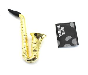 Mini fumando tubo de cachimbo saxofone de trompete de alumínio de alumínio de alumínio metal