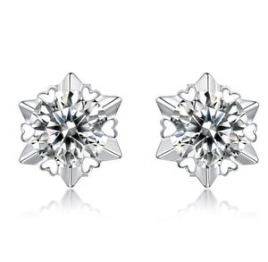 Snowflake Stud Earrings 925 Sterling Silver Jewelry 65mm 10 Carat Diamond Moissanite Earrings For Women Wedding Gift7387464
