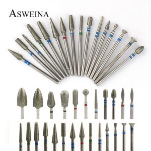 Bits Diamond Milling Cutters Electric Manicure Burrs Nail Drills Bit Rotary Pedicure Files Cuticle Clean Bits Tools Accessories