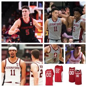 Stanford Basketball Jersey 11 Ryan Agarwal 5 Michael O'Connell 23 Brandon Angel Spencer Jones James Keefe Jarvis Moss Mens Mens Customed Stanford Jerseys