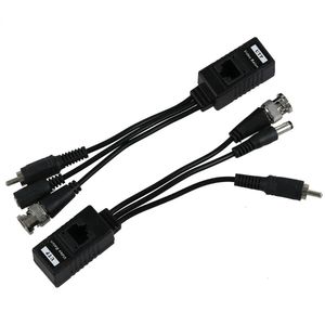 1 çift 3'ü 1 fiş bnc erkek ila RJ45 Sesli Video Power Balun CCTV kamera için alıcı -verici