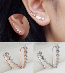 Fashion 14k Gold Color Diamond Earrings Clip Women Wedding Statement Jewelry Ear Climber Earring for Girl Gifts6316409