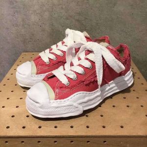 Maison Mihara Yasuhiro Mmy Ayakkabı Ayakkabı Çözünen Erkekler Sıradan Tuval Ayakkabıları Kadın Spor Ayakkabı Vintage Dantel Pembe Katı Erkekler Sneaker