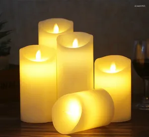 Candle Holders Cylindrical Swing Simulation Of LED Living Buddha Home Wedding Decoration Electronic Lamp