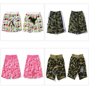 Shorts maschile designer donne nuotare in cotone terry luminoso pantaloni estivi spot camo rosso viola palestra riflettente da nuoto