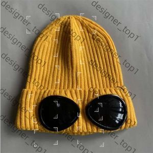 CP Companys Hut zwei Objektivgläser Brille Mützen Männer Strickhüte Schädelschützen Outdoor CP Companys Frauen Uniesex Winter Beanie Schwarz grau Bonnet CP Hut Gorros 9327