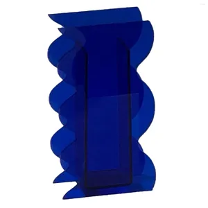 Vases Unique Wavy Shape Flower Vase Modern Acrylic Mirror Decorative Home Bedroom Living Room Table Decoration