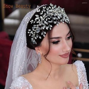 Cabeças de cabeça DZ080 Capacete de noiva Crystal Wedding Bandas de cabelos acessórios para mulheres Tiara de prata de videira feminina