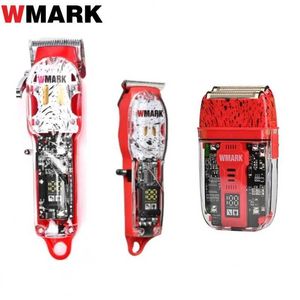 Hair Trimmer WMARK NG-409 NG-509 NG-995 Transparent Kit Professional Barber Oil Head clipper Mens Electric Q240427