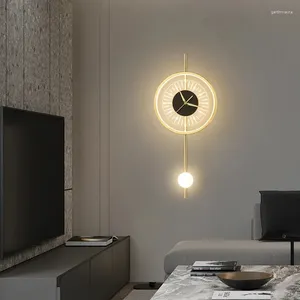 Lâmpadas de parede Relógio Lâmpada LED LIGH SCRENCES DE ILUSTIMAGENS INTERIORES Decoração da casa para o corredor do corredor de cabeceira da sala de estar