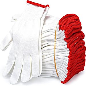 12 Pairs Knitted Cotton Work Gloves, Lightweight Safety Glove,Elastic Work Gloves, for Painter Mechanic Industrial Warehouse Gardening Construction Men and Women