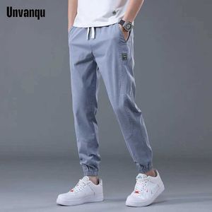 Men's Pants UNVANQU mens harem pants spring/summer thin street clothing mens cotton jogging sports pants mens clothing joggers 2023L2404