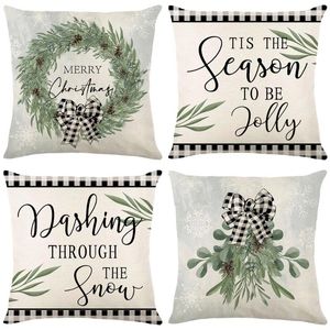 Pillow Christmas Covers Winter Holiday Xmas Throw Pillows Farmhouse Decor For Couch