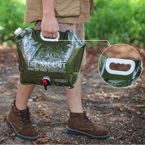 Water Bottles Plastic Bag Container With Tap Camping Supplies High Capacity Fold 7.5L Outdoor Drinkware Kitchen Dining Bar Home