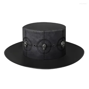 Berets unisex steampunk najlepsze czapki z dekoracje 5 cin High Halloween Cosplay Akcesoria dla mężczyzn Kobiety Dropship