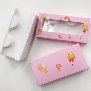 Lollipop box 24 hour shipp Custom Packaging Private Label Empty cardboard Paper Box Dramatic 25mm Mink Lashes Natural Long False E8766070