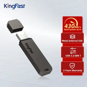 Приводит Kingfast Внешний SSD 1TB 64GB 128GB 256 ГБ 512 ГБ 1 ТБ