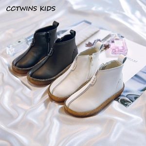 Stivali per bambini 2024 bambine caviglia autunno bambini scarpe di moda nera bambini vera pelle morbida casual non slip zip