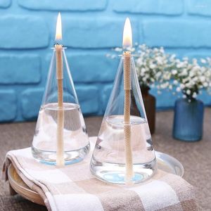 Candle Holders Romantic Glass Oil Lamp Dining Table Decor Cone Accessory Pyramid Kerosene Birthday Party Ideas