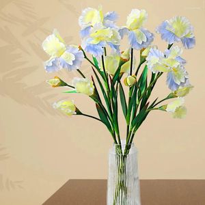 Dekorative Blumen 1pc künstliche Iris Blumenbouquet Seide Simulierte Orchideen Frühling Hochzeitsdekor.