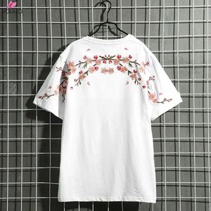 Camicie da donna con camicia ricamata da donna harajuku streetwear uomini estate magliette a manica corta bianca bianca maglietta casual sciolta per donne