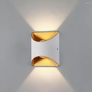 Vägglampa 6W ljus sconce ledde aluminium utomhus inomhus IP65 upp ner vit svart modern för hemma trappor badrum sovrum sängplats