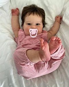 Bebekler 20 inç maddie 3d boyalı cilt bebe yeniden doğmuş bebek tarafından köklü saç yeni doğan bebek satılık