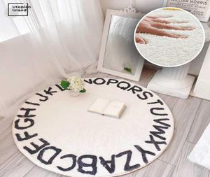 Alphabet Kids carpet White Floor Mat Baby Crawling Rugs Kids Play Mat Round Fluffy Rugs For Living Room Plush Mat for children7073043