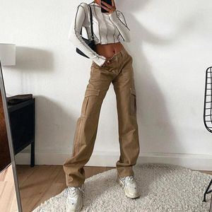 Women's Jeans Summer Streetwear 2024 Spring Fashion Trendy Cargo Pants Cool Girl Low Waist Pocket Wear Solid Casual Low-rise Denim