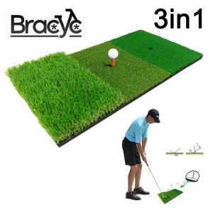 Aids Multifunctional 3 in 1 Golf Swing Mat Non Slip Artificial Turf Golf Training Hitting Pad Practice Ball Tee Holder Indoor Outdoor