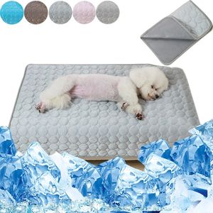 Hundkylningsmatta Summer Pet Cold Bed Large For Small Big Dogs Accessories Cat Drable Filt SOFA PAD Y240418