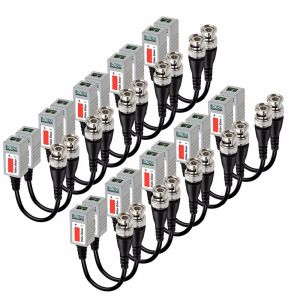 Vibradores 20pcs AHD/CVI/TVI Twisted BNC CCTV Vídeo Balun Passive Transceptores Utp Balun BNC CAT5 CCTV UTP Vídeo Balun até 3000ft Range