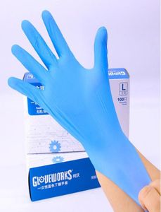 Guanti di nitrile blu 100 pcslot grade alimento impermeabile allergy monouso lavoro guanti guanti nitrile meccanico6689706