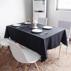 Table Cloth 1PC Black Tablecloth Polyester Rectangular Mat Birthday Party Dining Decoration Company Conference Room