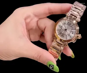 Armbandsur lyxiga toppkvalitet Lady Women Rose Gold Silver White Watch rostfritt stålarmband Watches Fashion Sapphire Glass
