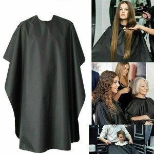 Ferramentas Capa de cabeleireiro para o cabeleireiro adulto Cape vestido de capa Avental UNISSISEX Black Cloak