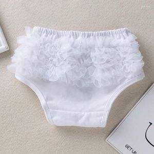 Shorts 0-2y baby bomullsblomare rufsade trosor flickor söta blöja vikar spädbarn toddle tutu kort pp solid återfödd