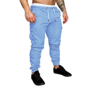 Calça masculina calças de bagagem masculina Four Seasons Moda Multi Pocket Cargo Pants Roupe