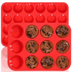 Stampi per muffin silicone mini mini normali 12 tazze e mini 24 tazze da forno