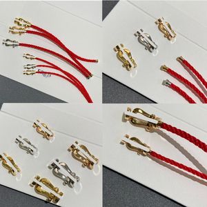 2024 New Designer FR Fashion Charm Bracelet for Women men bracelet Red rope 925 Silver Horseshoe shape Suitable for DIY Lovers Classic Mother Day Jewelry Gift