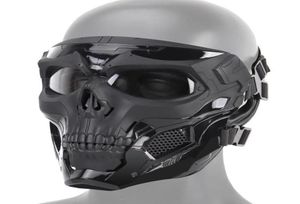 Halloweenowa szkielet Airsoft Mask Full Face Skull Cosplay Masquerade Party Mask Paintball Wojska gra walka twarz Mas Y4607633