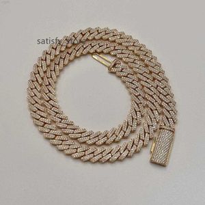 Master Rocks Hip Hop Cuban Necklace cuban 10mm 925 Sterling Sterling Iced Out Moissanite Cuban Link Chain