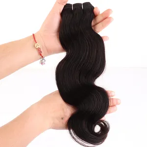 Wholesale 12a grade virgin human hair bundles natural color body wave extensions raw indian hair cuticle aligned double weft