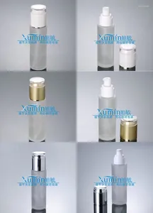 Lagringsflaskor V2 Kapacitet 80 ml 200 st/Lot Factory Wholesale High Quality Silver Glass Lotion Pump Bottle For Cosmetic Packaging