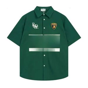 クラシックRhudeシャツ夏ヘビーファブリックカップルファッションデザイナーブランドRhude Polos Shirts Tshirt Polo for Mens Fashion Luxury High Qualit 7117