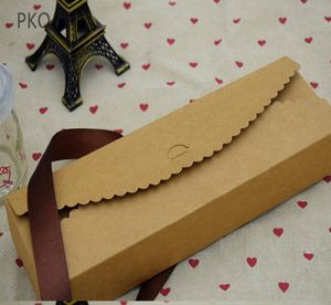 Basella di carta kraft bianca 30pcslot macaron biscotto caramella confezione da imballaggio per feste di nozze forniture 23x7x4cm box di cartone artigianale2270377