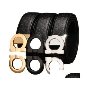 Belts 2024 Luxury 8 Numbers Designer Belt For Men Black Sier Gold Letters Buckle Male Chastity Mens Genuine Leather Wholesale Drop D Dhhdj